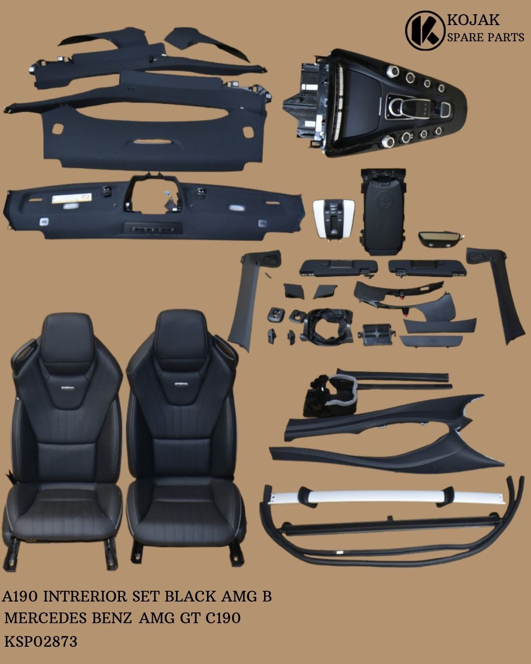 Mercedes-Benz AMG GT C190 Black Interior Set