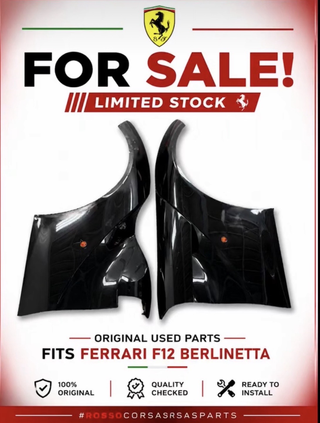 Ferrari F12 Berlinetta -Front Fenders LH & RH