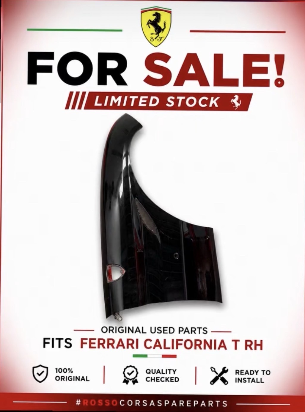 Ferrari California T Front Fender RH Black