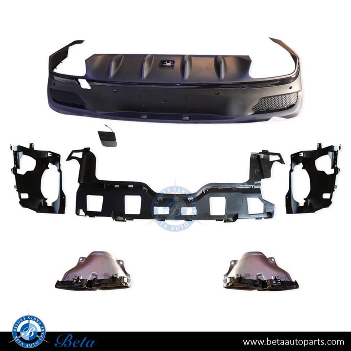 Mercedes GLE-Class Coupe C167 (2019-Up), Rear Diffuser AMG Gle63S with Exhaust Tips (Black), China, 1678851407