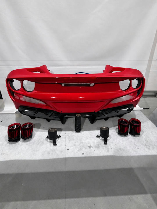 Ferrari F8 Tributo Rear Bumper with Diffuser and Exhaust Tips