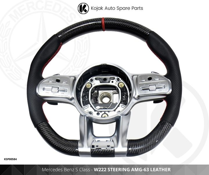 Steering Wheel Mercedes Benz S Class W222 AMG-63 Leather Carbon Fiber