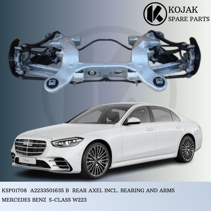 Mercedes-Benz S-Class W223 Rear Axle Assembly with Bearings and Arms