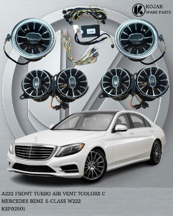 Mercedes-Benz S-Class W222 Front Turbo Air Vents with 7-Color Ambient Lighting