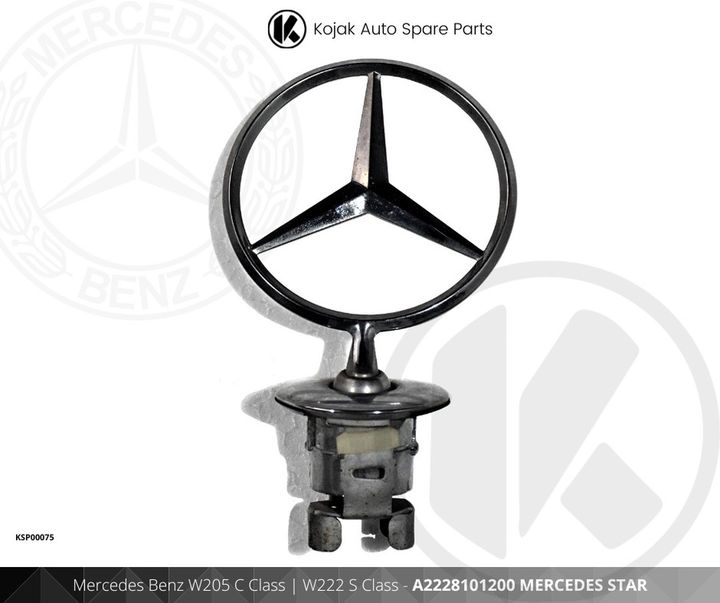 Mercedes-Benz Hood Ornament Star Emblem W205 C-Class / W222 S-Class