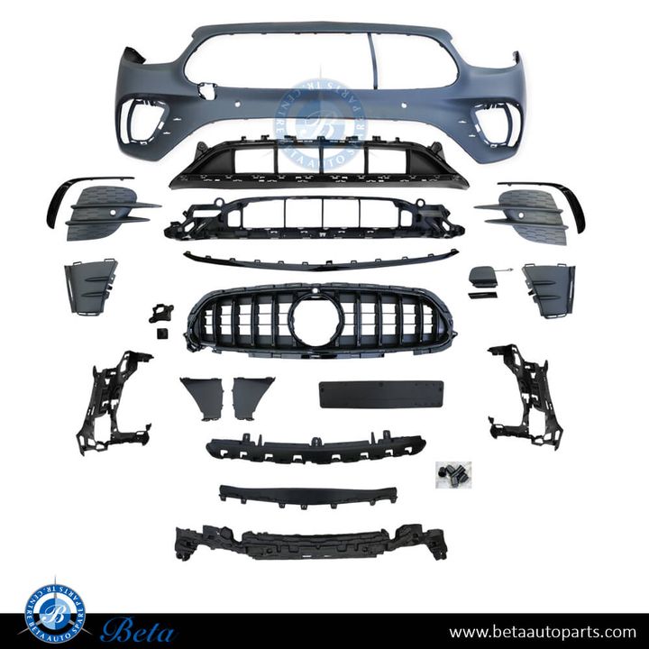Mercedes E-Class W213 (2021-2023), Front Bumper AMG E53 with Radiator Grille GT Look with Park Assist, Taiwan, 2138857704