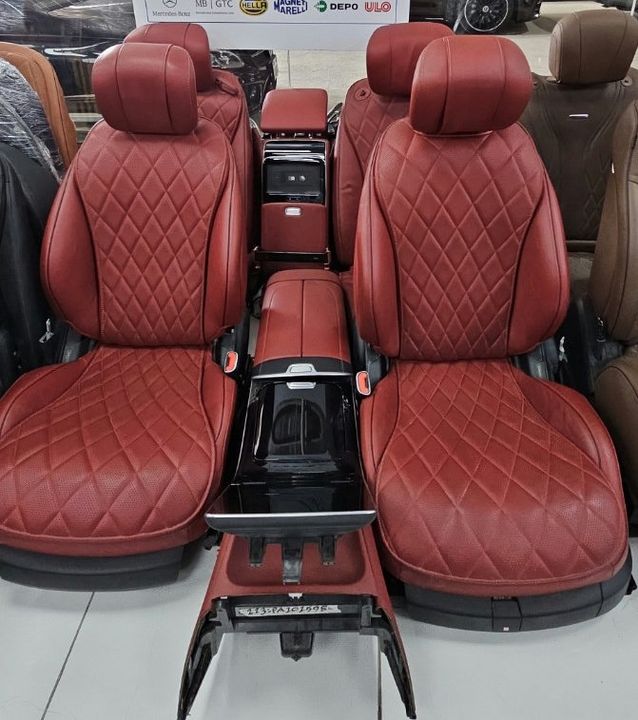 Mercedes-Benz W223 S-Class Full Red Leather Interior Set