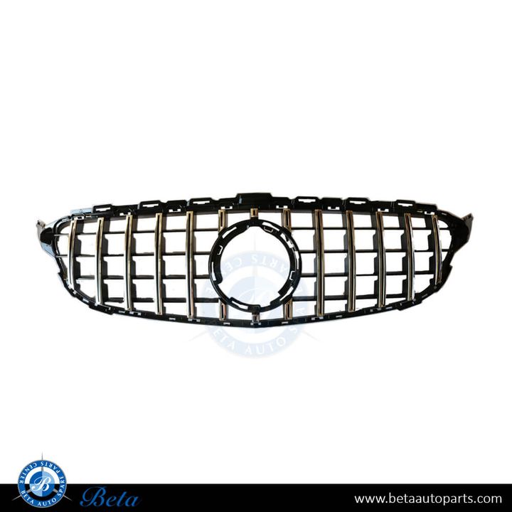 Mercedes C-Class W205 (2019-2021), Radiator Grille GT Look without Camera Hole (Black and Chrome), China