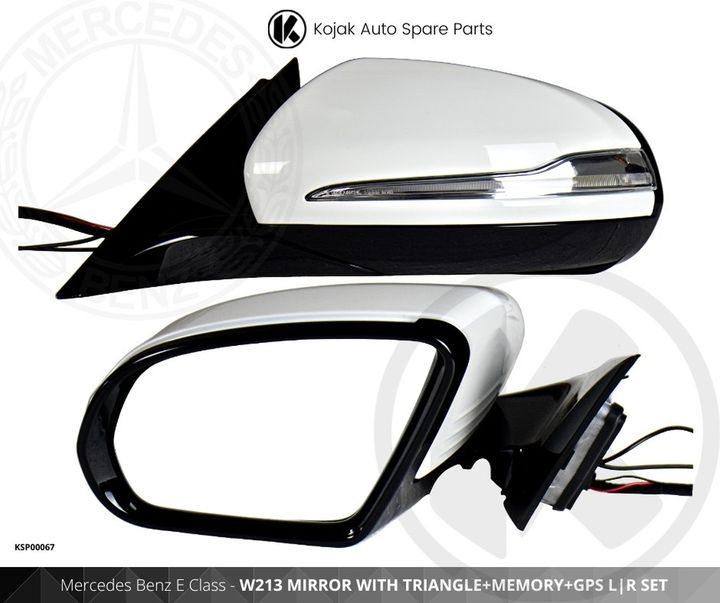 Exterior Side Mirror Mercedes-Benz E-Class W213 with Triangle, Memory, GPS features