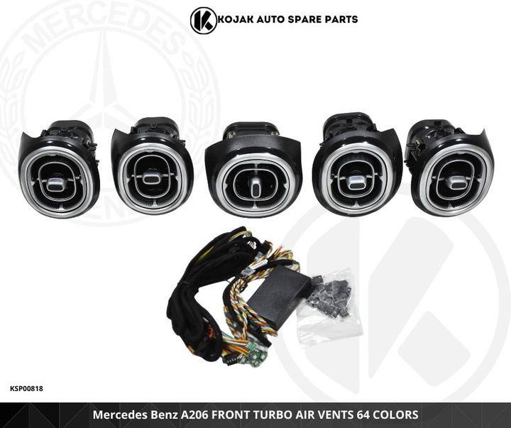 Mercedes Benz A206 Front Turbo Air Vents with 64-Color Ambient Lighting