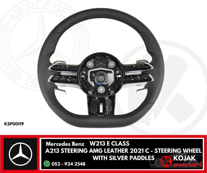 Mercedes-Benz W213 E-Class AMG Leather Steering Wheel with Silver Paddles