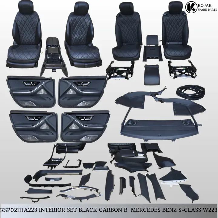 A223 INTERIOR SET BLACK CARBON