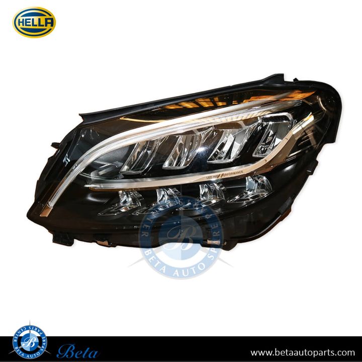 Mercedes C-Class W205 (2019-2021), Headlamp Static LED for Right Hand Drive (Left), Hella, 2059065804 / 2059068105