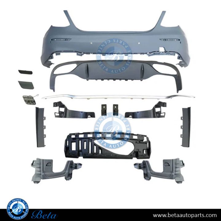 Mercedes E-Class W213 (2017-2020), Rear Bumper Normal AMG with PDC (Satin Chrome), Taiwan