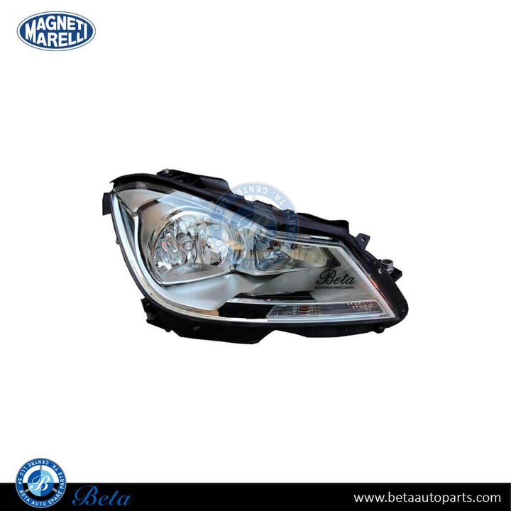 Mercedes C-Class W204 (2011-2014), Headlamp Normal - Silver (Right), Magneti Marelli, 2048205059