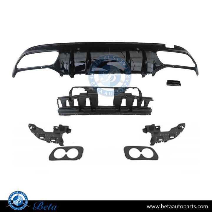 Mercedes C-Class W205 (2019-2021), Rear Diffuser AMG C43 for Normal AMG (Black), China, 2058859238