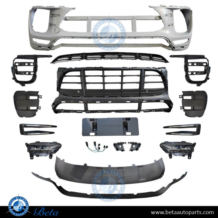 Porsche Macan (2014-2018), Front Bumper Assy Turbo with DRL with Fog Lamp, China, 95B807221EG2X