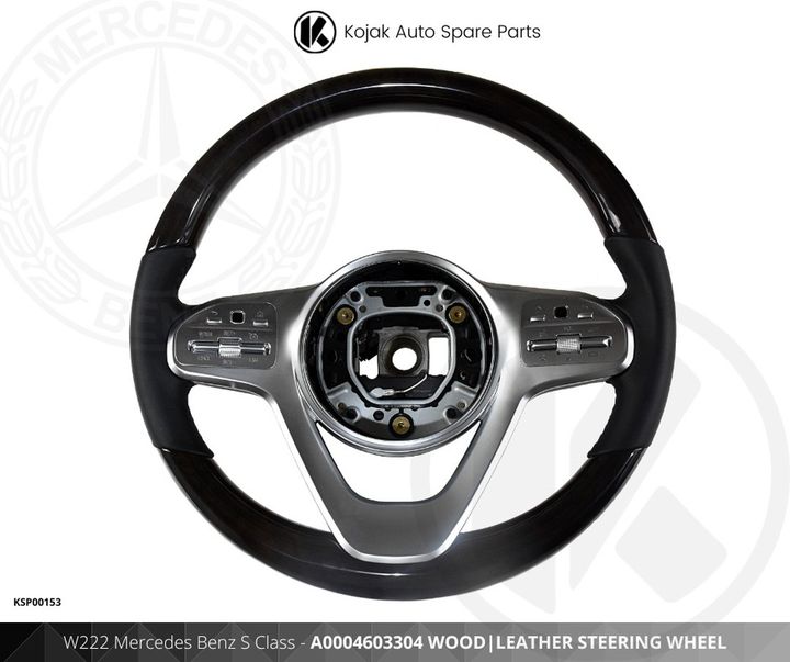 Mercedes Benz S Class W222 Wood Leather Steering Wheel