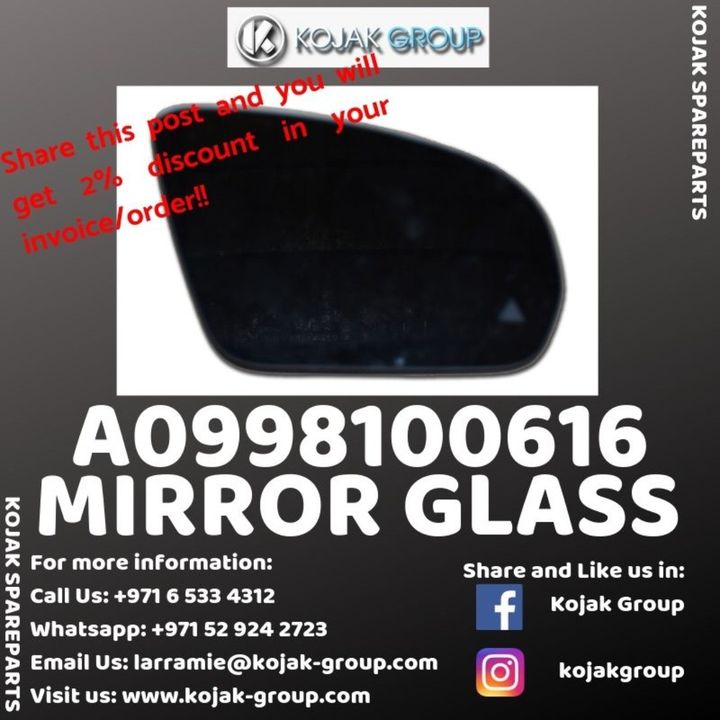 Mirror Glass Mercedes-Benz A0998100616