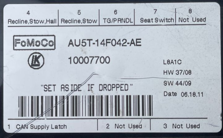 Seat Control Module - 2011 Ford Explorer