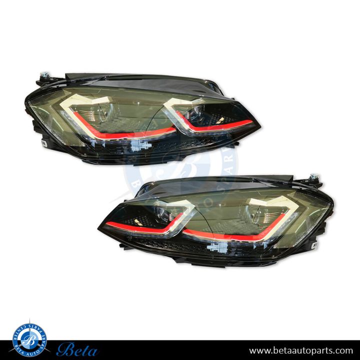 Volkswagen Golf 7.5 (2017-2019), Headlamp Upgrade from Normal to Golf 7.5 GTI LED Look (Red), China, 5G1941005D / 5G1941006D