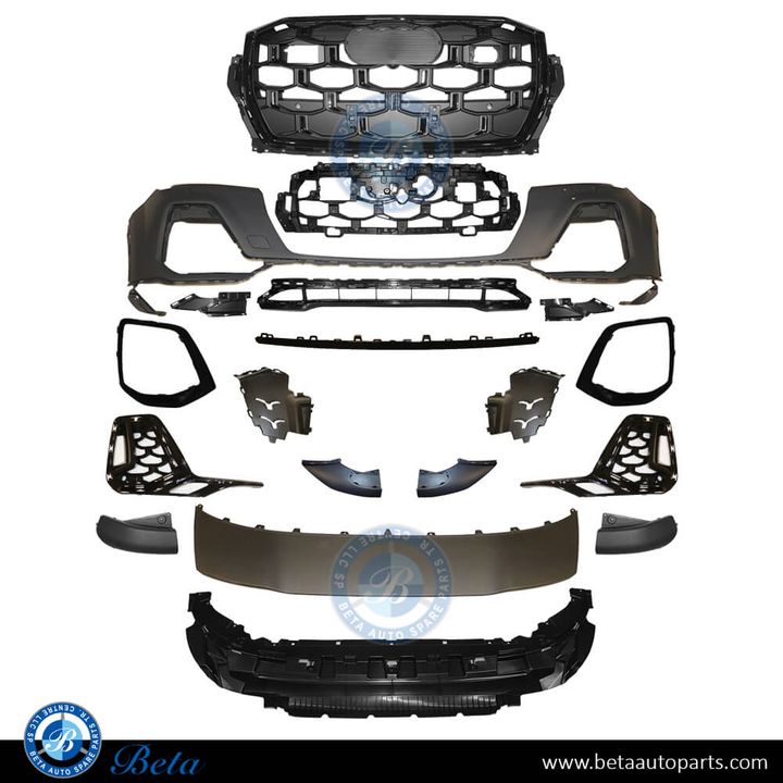 Audi Q7 S-Line (2025-Up), Front Bumper with PDC, Park Assist, Washer and Radiator Grille, China, 4M0807065AL