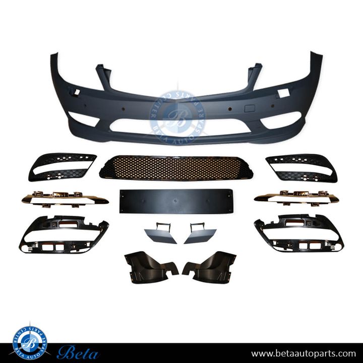 Mercedes C-Class W204 (2008-2010), Front Bumper Normal AMG with DRL / PDC / Washer, Taiwan, 2048852838