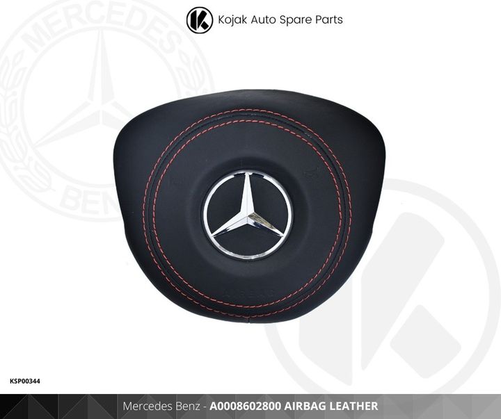 Mercedes Benz Airbag Cover, Leather with Red Stitching