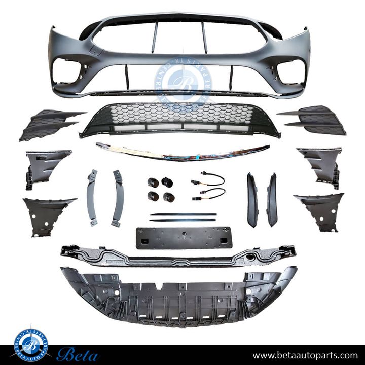 Mercedes A-Class W177 (2019-2022), Front Bumper Normal AMG with Park Assist without ACC (Silver), Taiwan