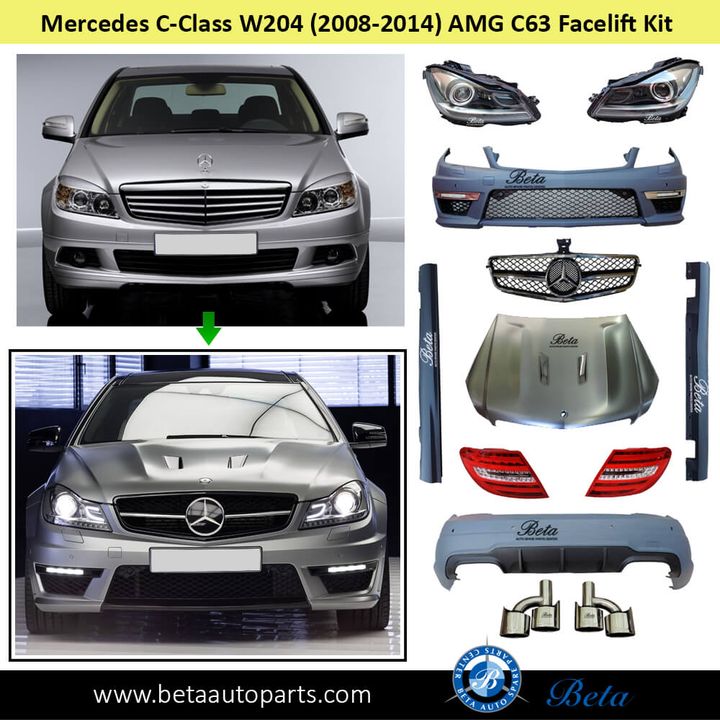 Mercedes C-Class W204 (2008-2014), AMG C63 Facelift Conversion Kit