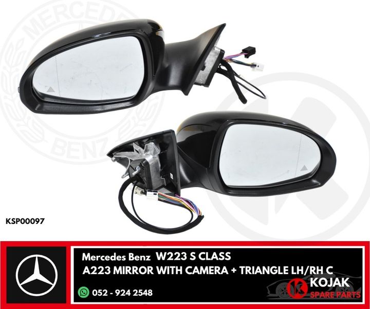 Exterior Side Mirror Pair Mercedes Benz W223 S-Class with Camera and Blind Spot Monitor