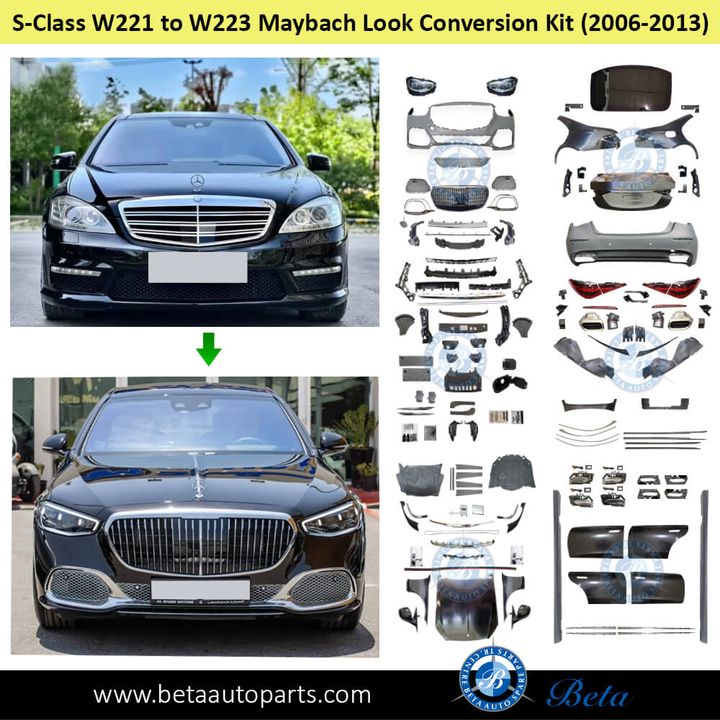 Mercedes S-Class W221 (2006-2013), Body Kit Conversion Upgrade To W223 Maybach Look, China