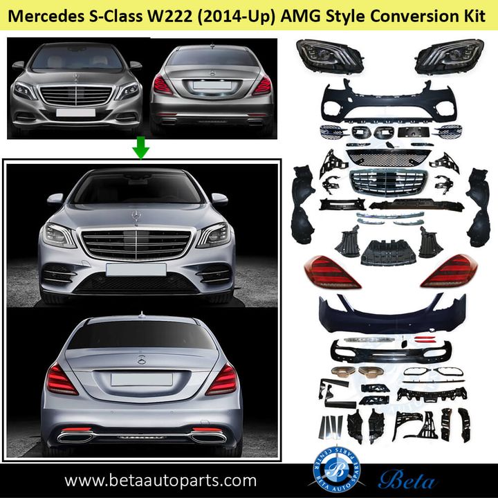 Mercedes S-Class W222 (2014-2017), Body Kit Conversion Upgrade to 2018 Normal AMG Look, China