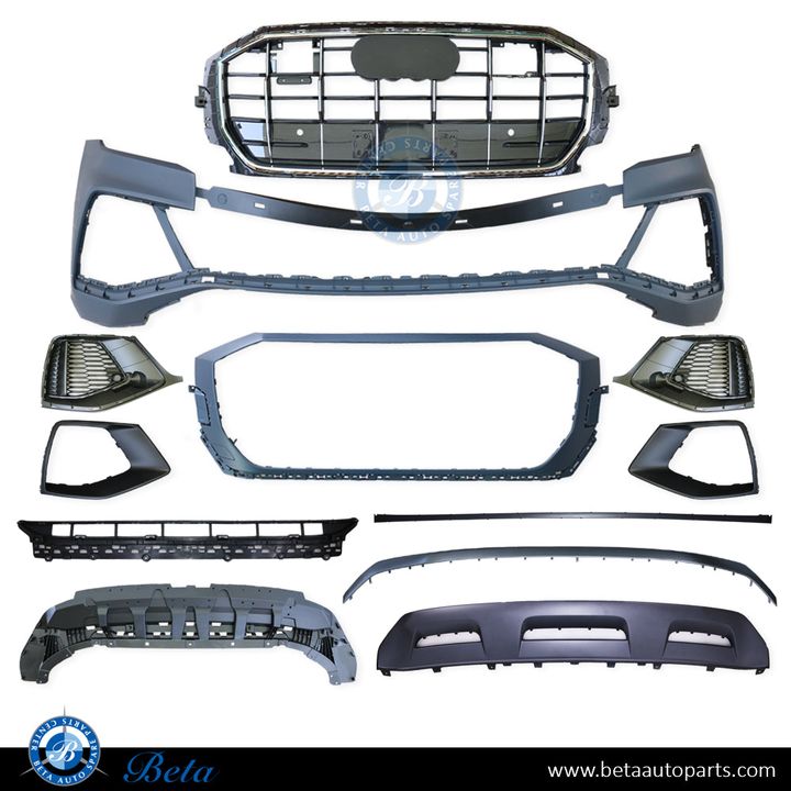 Audi Q8 S-Line (2019-2024), Front Bumper with Radiator Grille, China, 4M8807065B