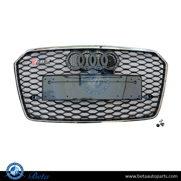 Audi A7 (2015-2018), Radiator Grille RS7 Look (Black and Chrome), China, 4G8853651E