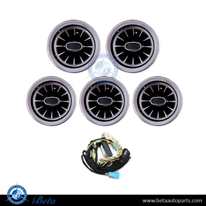 Mercedes C-Class / GLC-Class W205 / W253 / C253 (2015-2018), Front Fresh AC Air Grille Set 64 Colors, China, 2058300301 / 2058303900 / 2058304000