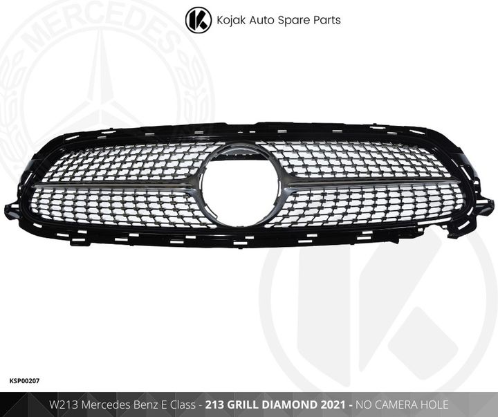 Mercedes Benz E Class W213 Diamond Front Grille - No Camera Hole