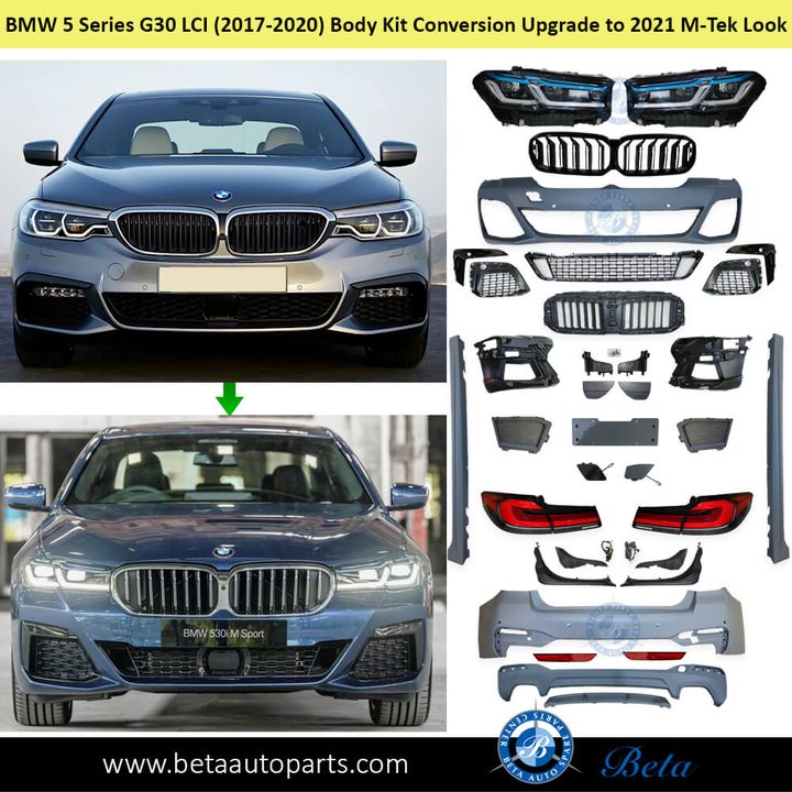 BMW 5 Series G30 (2017-2020), Body Kit Conversion Upgrade to 2021 M-Tek Look, China