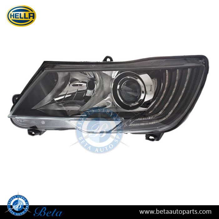 Skoda Superb (2009-2015), Headlamp Xenon (Left), Hella, 3T1941017H