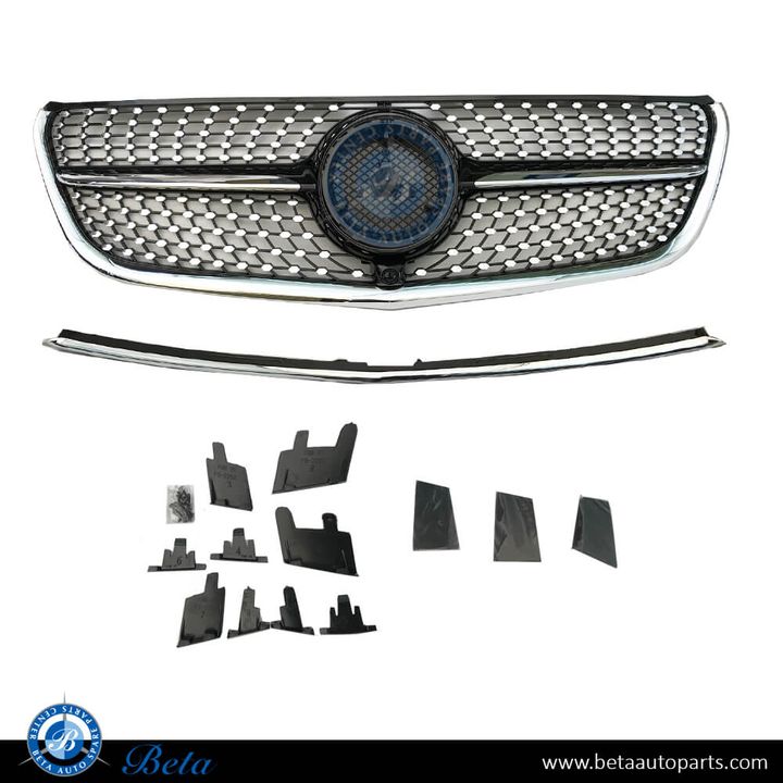 Mercedes Vito W447 (2015-2023), Radiator Grille Diamond Look (Black and Chrome), China