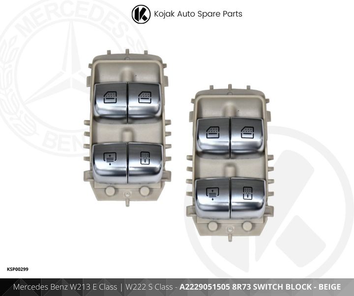 Mercedes-Benz W213 W222 Window Switch Block Beige