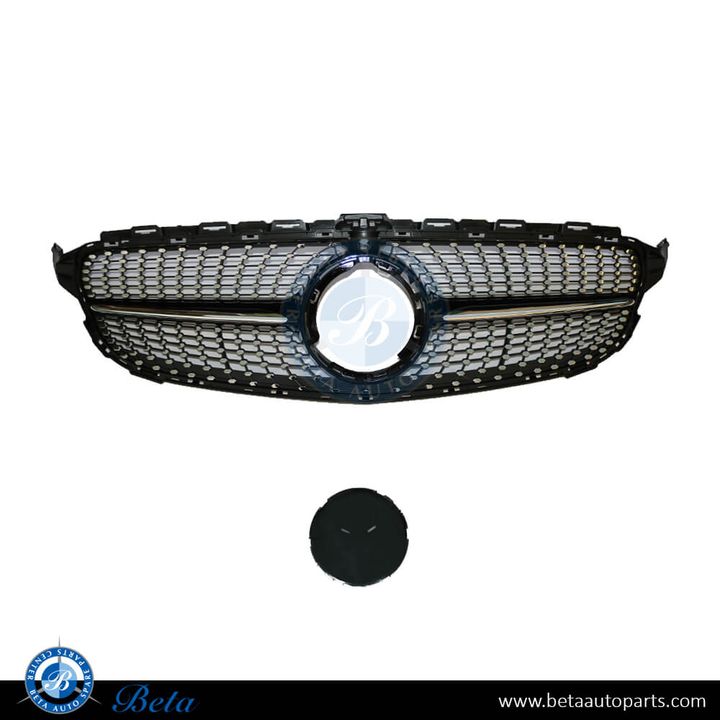 Mercedes C-Class W205 (2019-2021), Radiator Grille Diamond Look with Camera Hole (Black and Chrome), China, 2058881760