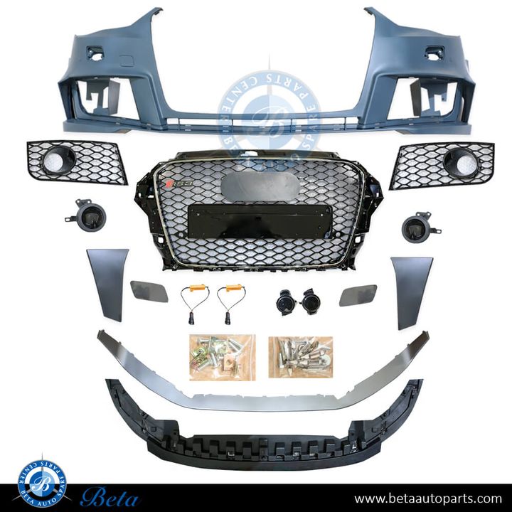 Audi A3 (2013-2016), Front Bumper RS3 Look with Radiator Grille, China, 8V5807065