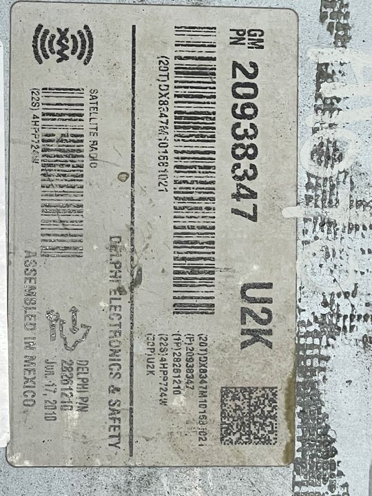Satellite Receiver Control Module - 2010 GMC Sierra