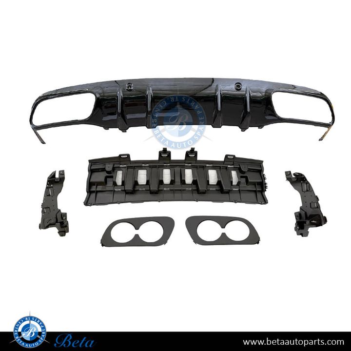Mercedes C-Class Coupe C205 (2019-2021), Rear Diffuser AMG C43 for Normal AMG (Black), China, 2058854803