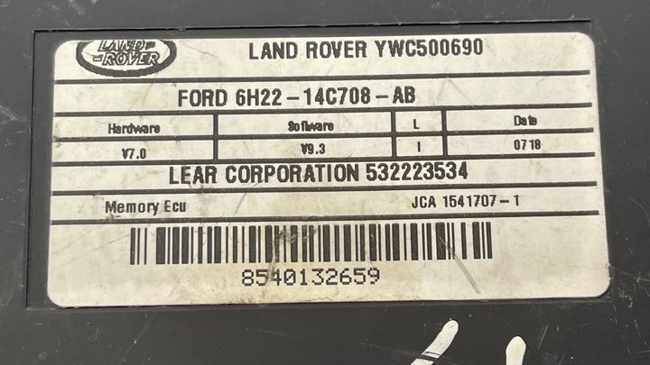 Seat Control Module - 2010 Land Rover SPORT