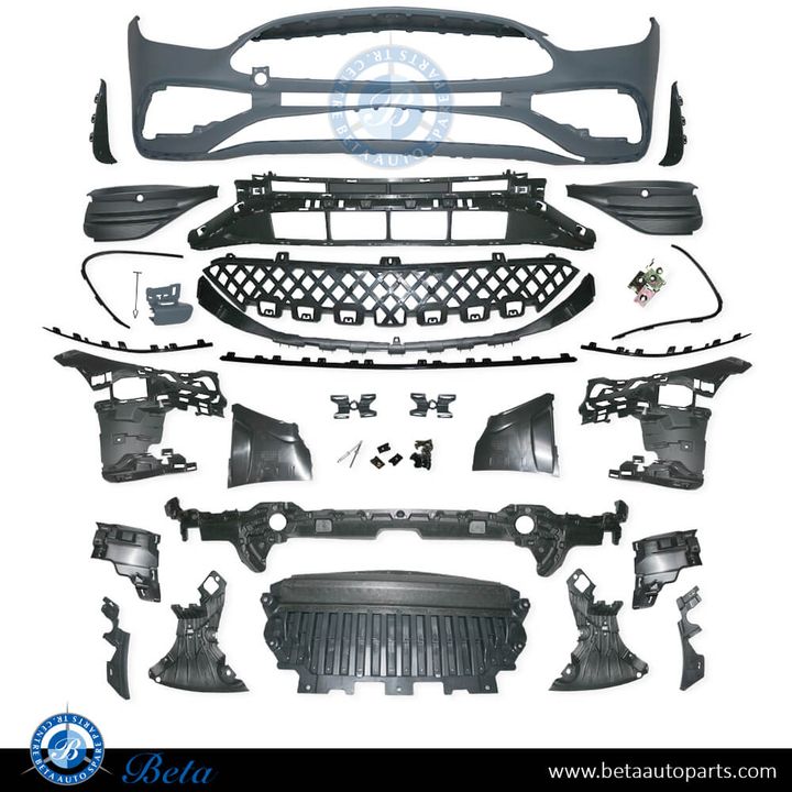 Mercedes C-Class W206 (2022-Up), Front Bumper Normal AMG with Park Assist (Black), Taiwan, 2068859201