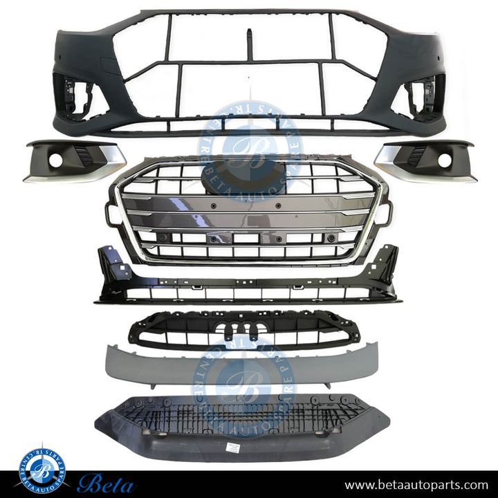 Audi A4 (2020-2024), Front Bumper with PDC / Park Assist / Washer, China, 8W0807065BD