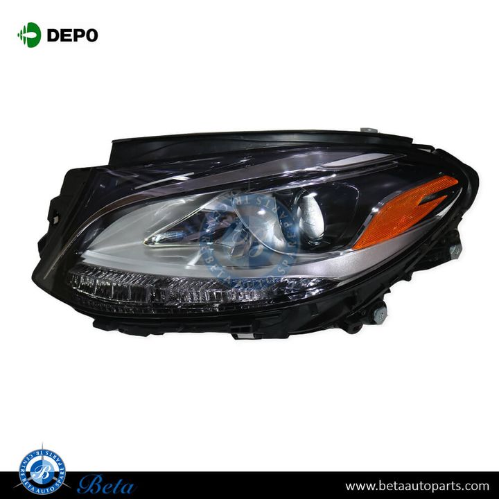Mercedes GLE-Class W166 (2015-2018), Headlamp Normal with LED - USA Type (Left), Depo, 1668202159