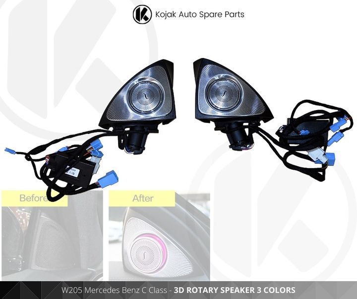 Mercedes Benz C Class W205 3D Rotary Speaker Set